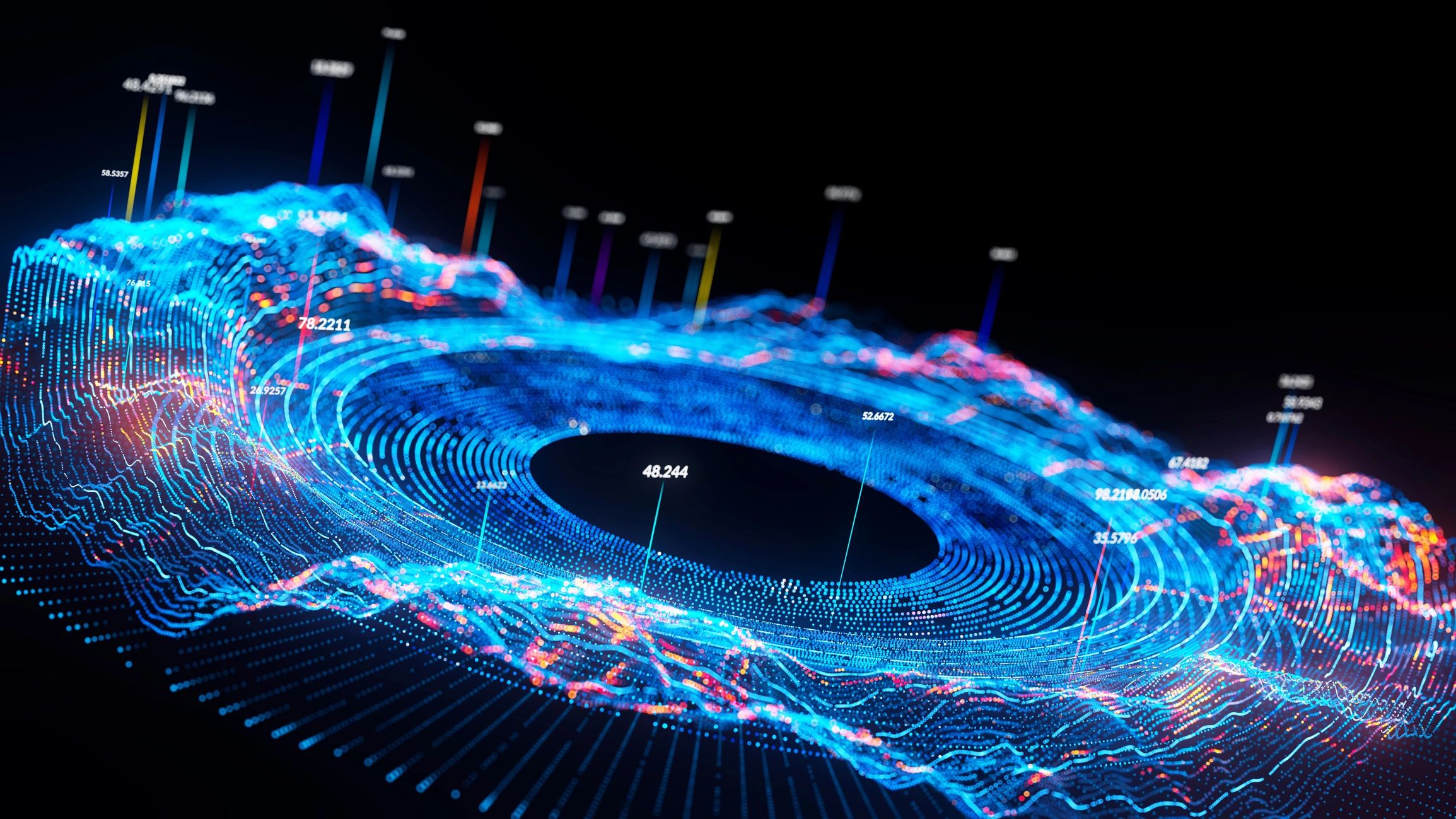 Abstract aerospace data interface visualization